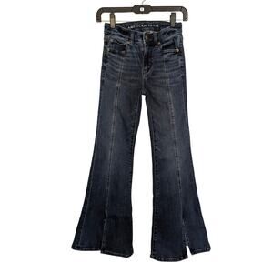 American Eagle Women Jeans, Dark Wash Festival Flare Jeans, Sz 00 Short